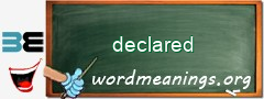 WordMeaning blackboard for declared